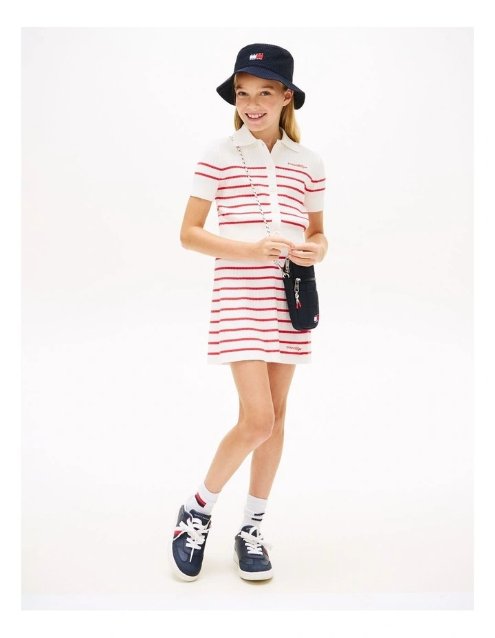 Girls Logo Embroidery Rib-Knit Skirt (8-16 Years) in Red image 1