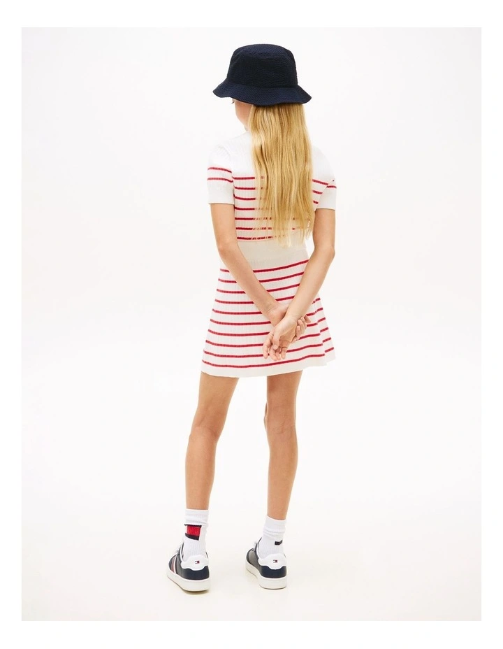 Girls Logo Embroidery Rib-Knit Skirt (8-16 Years) in Red image 4