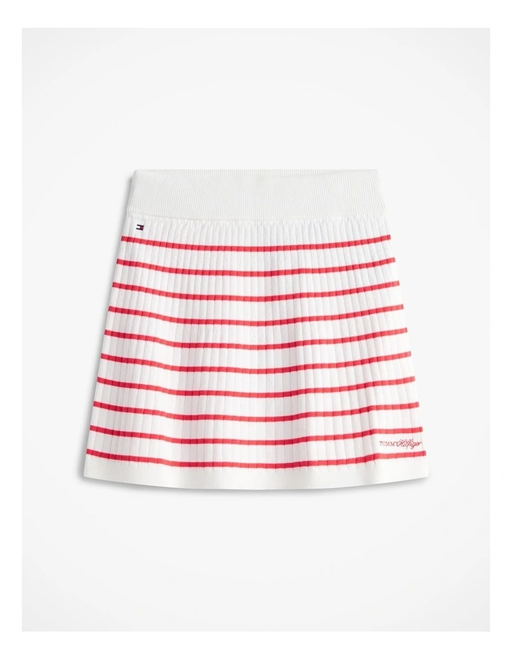 Girls Logo Embroidery Rib-Knit Skirt (8-16 Years) in Red image 5