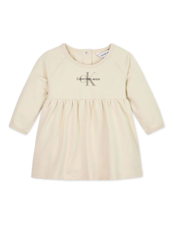 Monogram Long Sleeve Dress in Whitecap Gray image 1