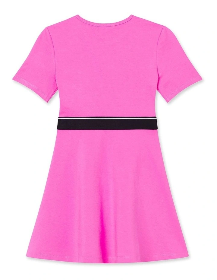 Punto Logo Tape Short Sleeve Dress in Pink Amour image 2