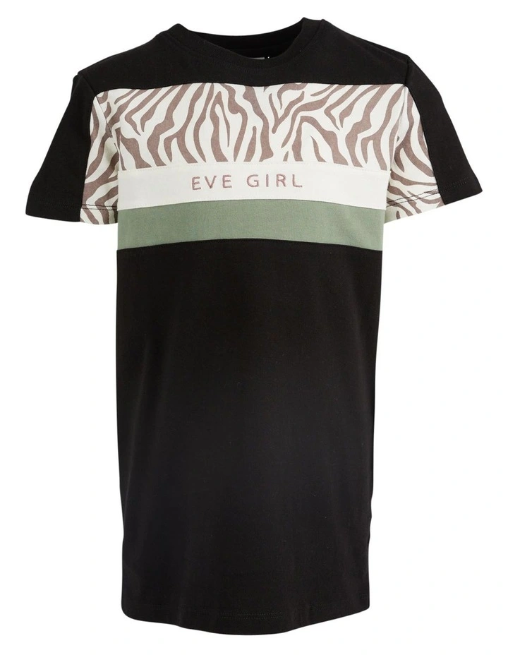Savannah Panel Tee Dress (3-7 Years) in Black image 1