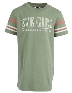 Savannah Relaxed Tee Dress (3-7 Years) in Khaki