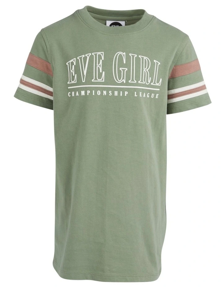 Savannah Relaxed Tee Dress (3-7 Years) in Khaki image 1