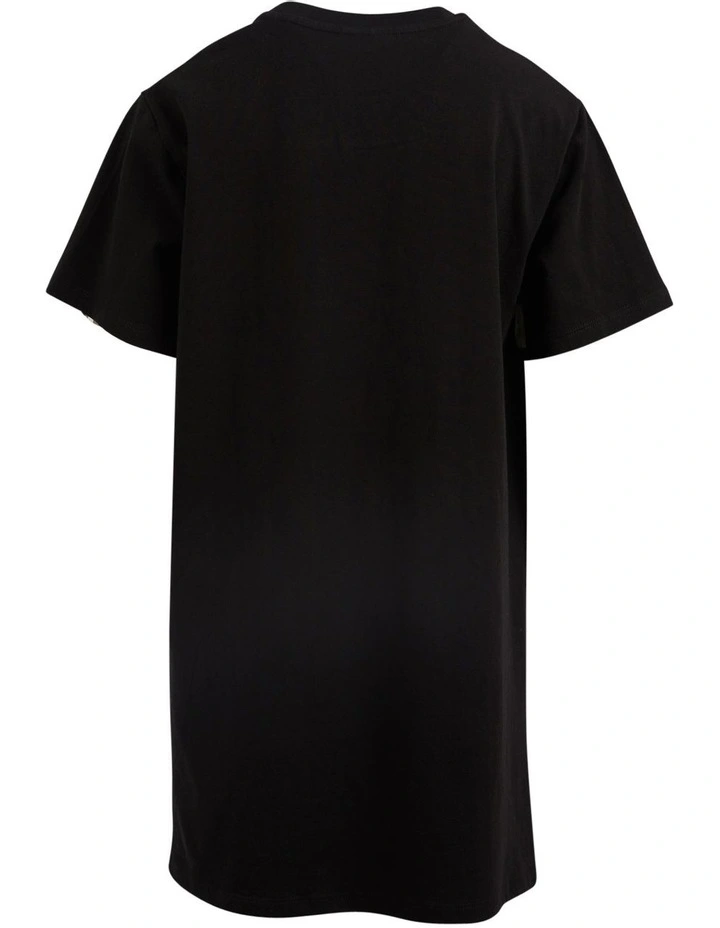 Savannah Panel Tee Dress (8-16 Years) in Black image 2