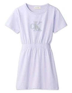 Monologo Metallic T-Shirt Dress (8-16 Years) in Purple Heather