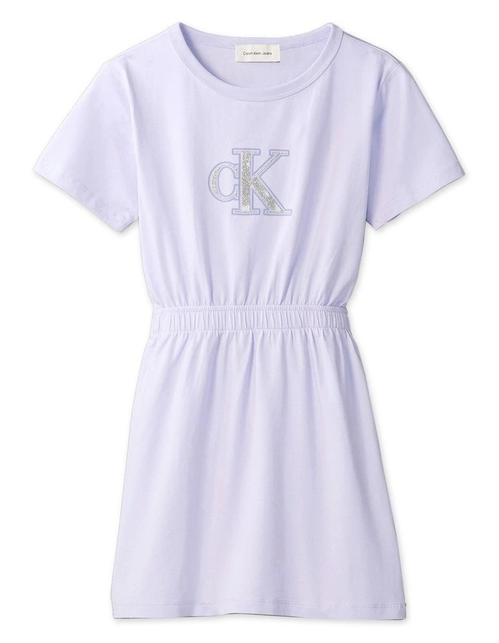 Monologo Metallic T-Shirt Dress (8-16 Years) in Purple Heather image 1