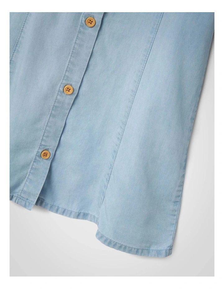 Ria Denim Dress in Light Blue image 3