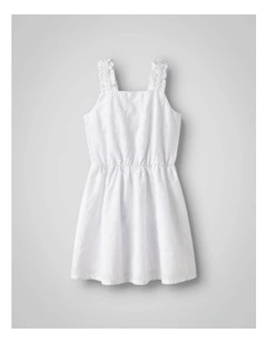 Violeta Floral Dress in Bright White