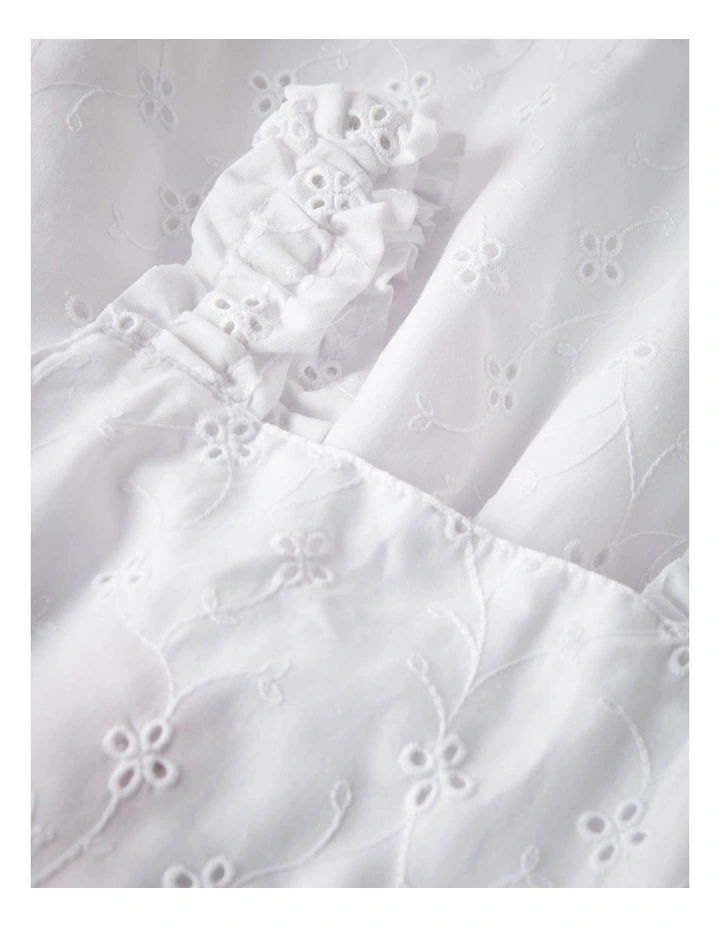 Violeta Floral Dress in Bright White image 3