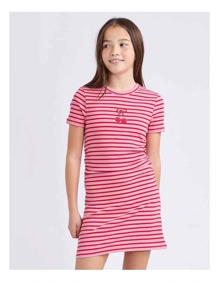Betty Ruched Tee Dress (8 - 16 Years) in Pink image 1