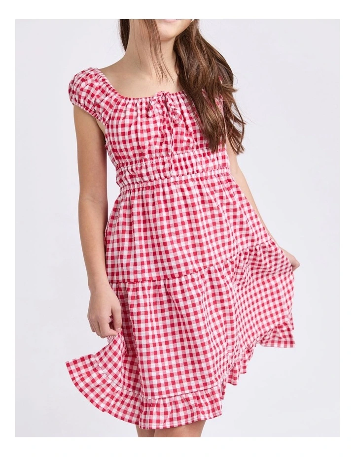 Elsa Gingham Dress (8 - 16 Years) in Red image 4