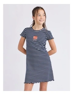 Issy Rib Dress (8-16 Years) in Navy