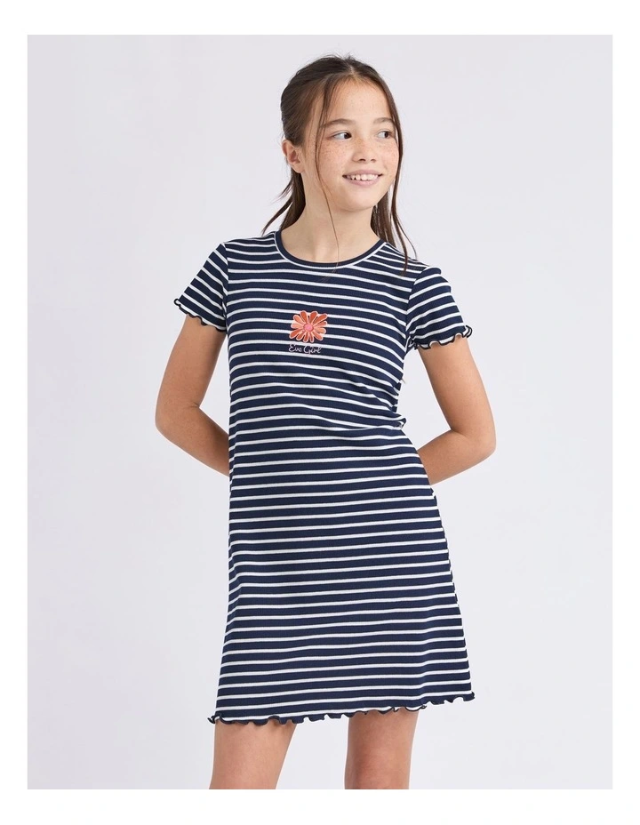 Issy Rib Dress (8-16 Years) in Navy image 1
