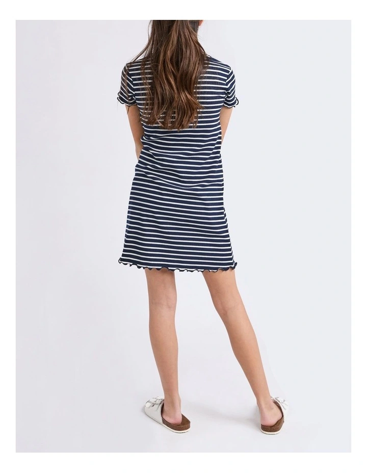 Issy Rib Dress (8-16 Years) in Navy image 4