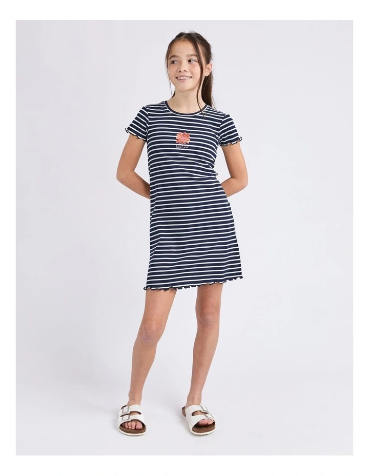 Issy Rib Dress (8-16 Years) in Navy image 5