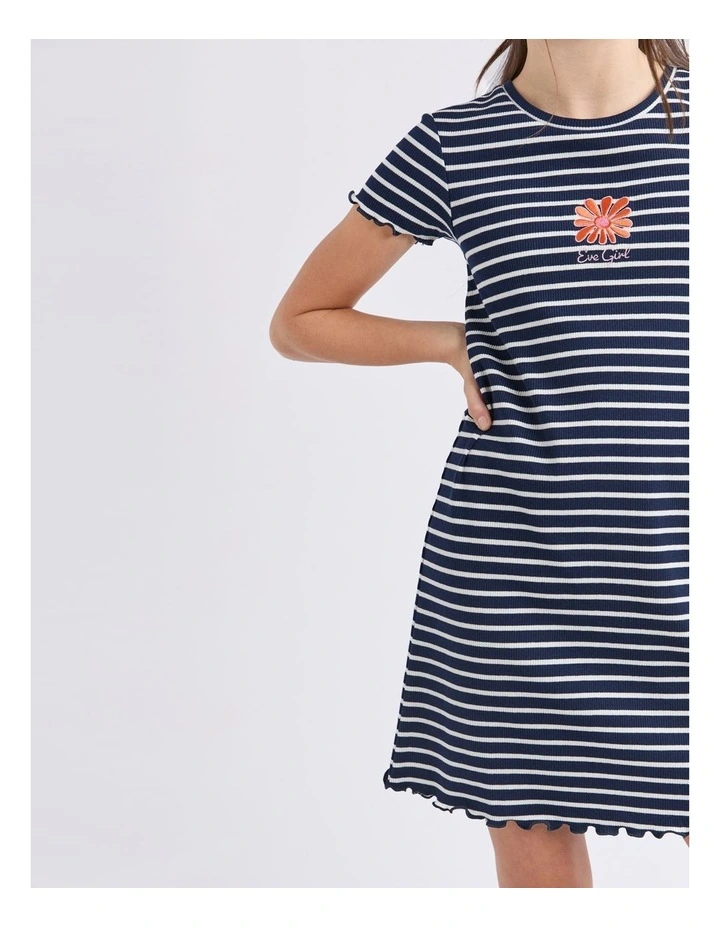 Issy Rib Dress (8-16 Years) in Navy image 6