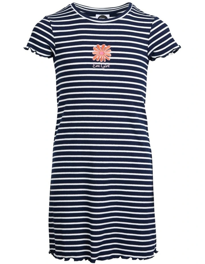 Issy Rib Dress (8-16 Years) in Navy image 7