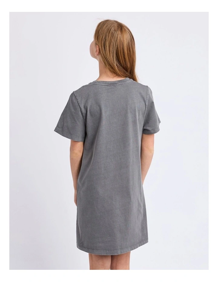 Wild Heart Tee Dress (8 - 16 Years) in Charcoal image 2