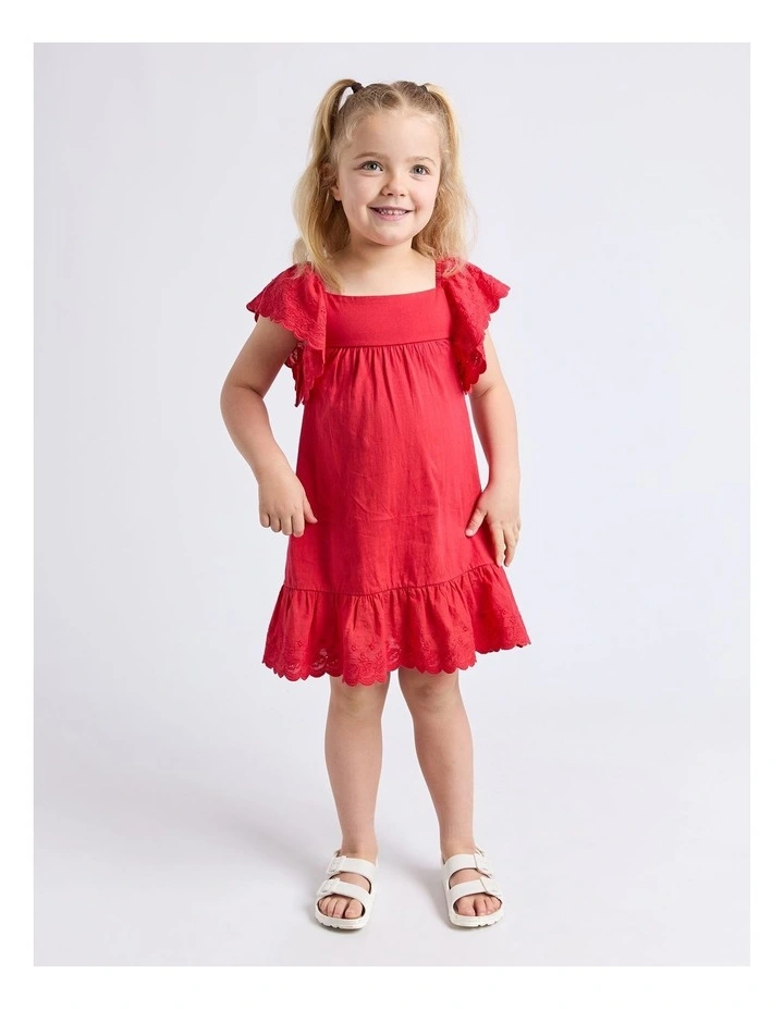 Maisie Dress (3 - 7 Years) in Red image 3