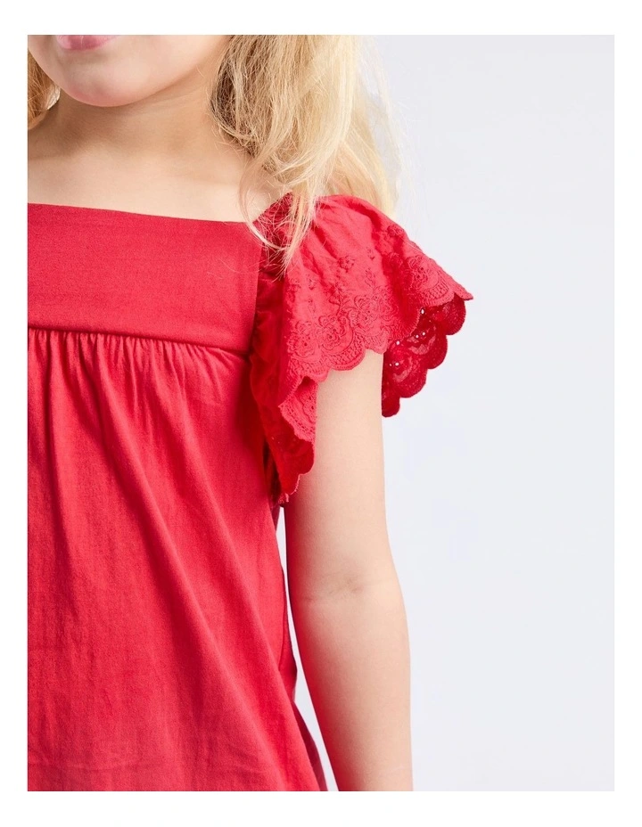 Maisie Dress (3 - 7 Years) in Red image 4