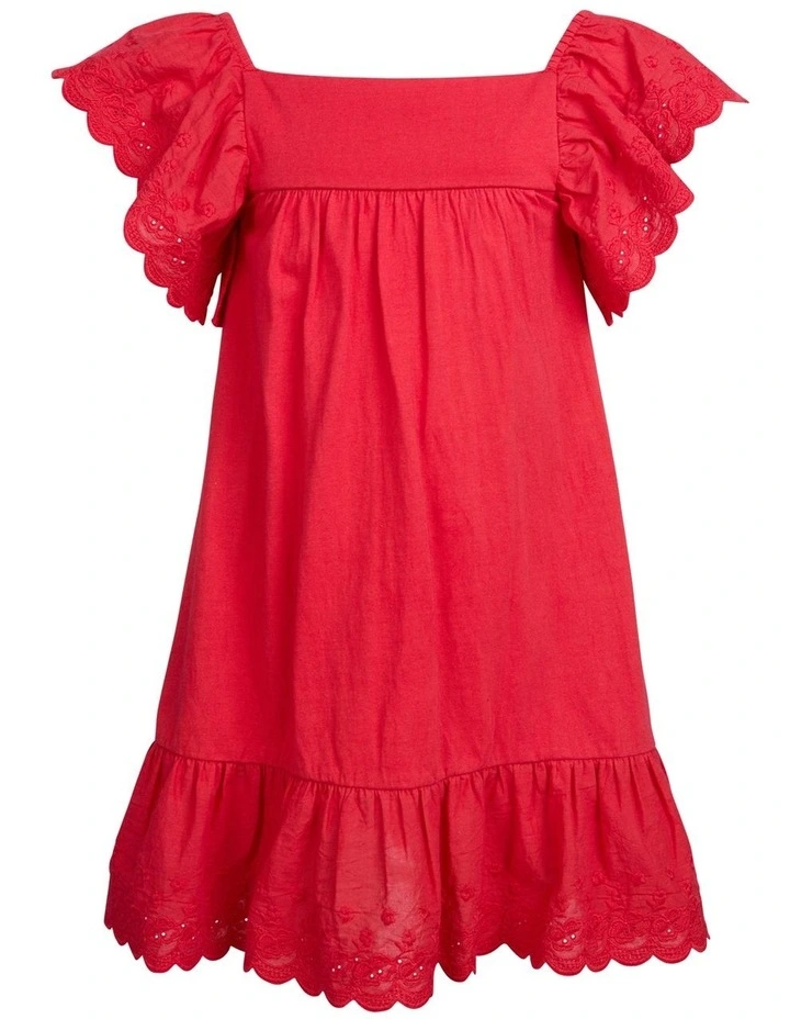 Maisie Dress (3 - 7 Years) in Red image 5
