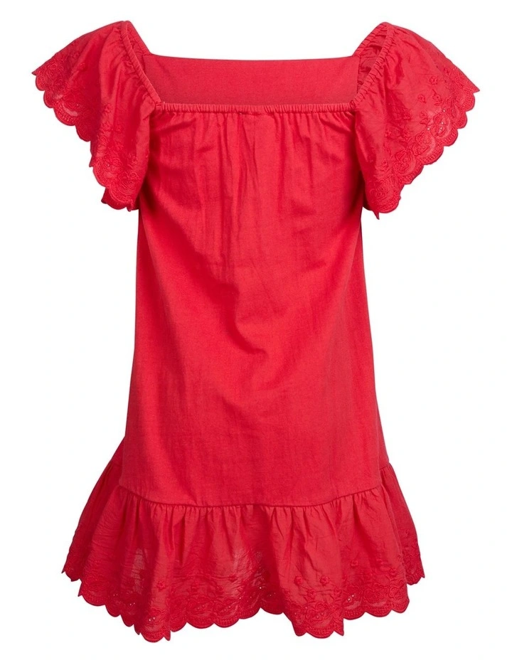 Maisie Dress (3 - 7 Years) in Red image 6