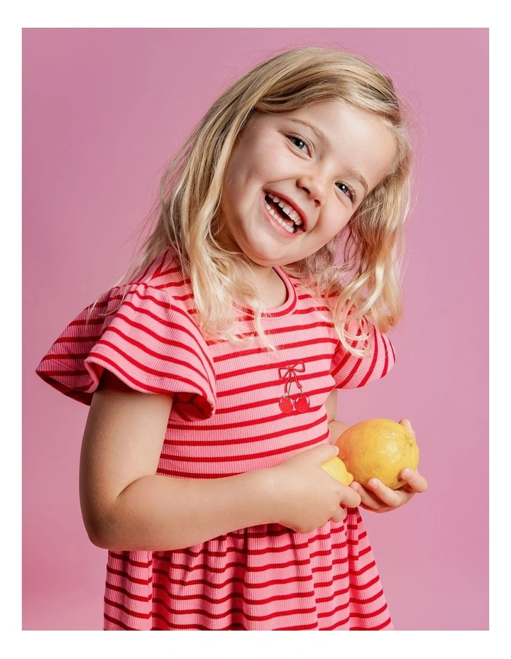 Betty Rib Dress (3 - 7 Years) in Pink image 2