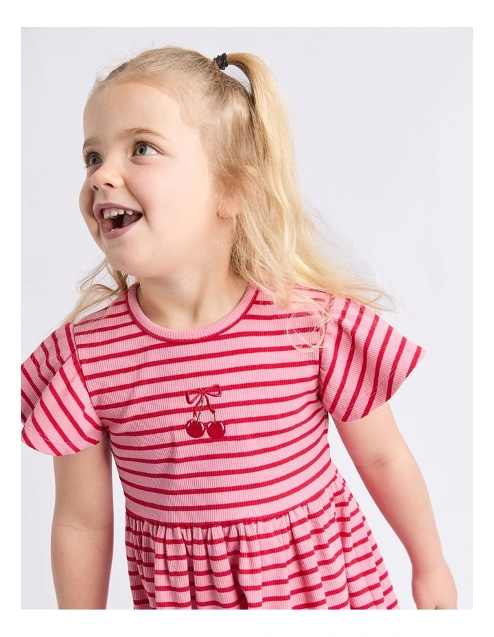 Betty Rib Dress (3 - 7 Years) in Pink image 6