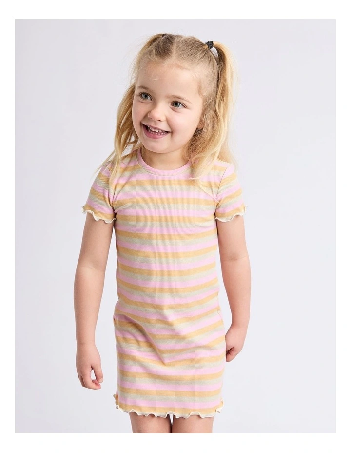 Callie Rib Dress (3 - 7 Years) in Pink image 1