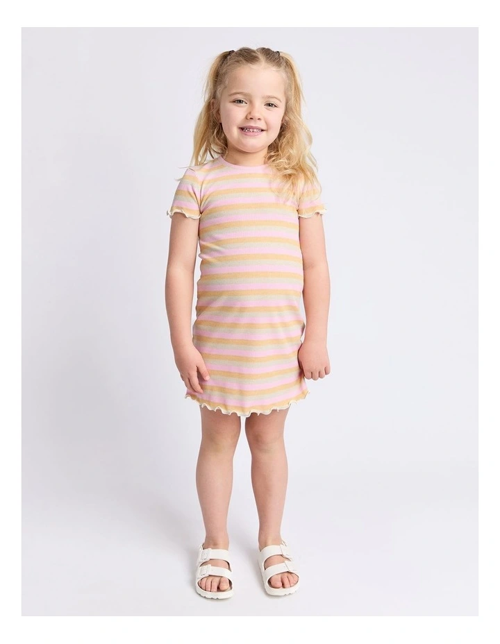 Callie Rib Dress (3 - 7 Years) in Pink image 3