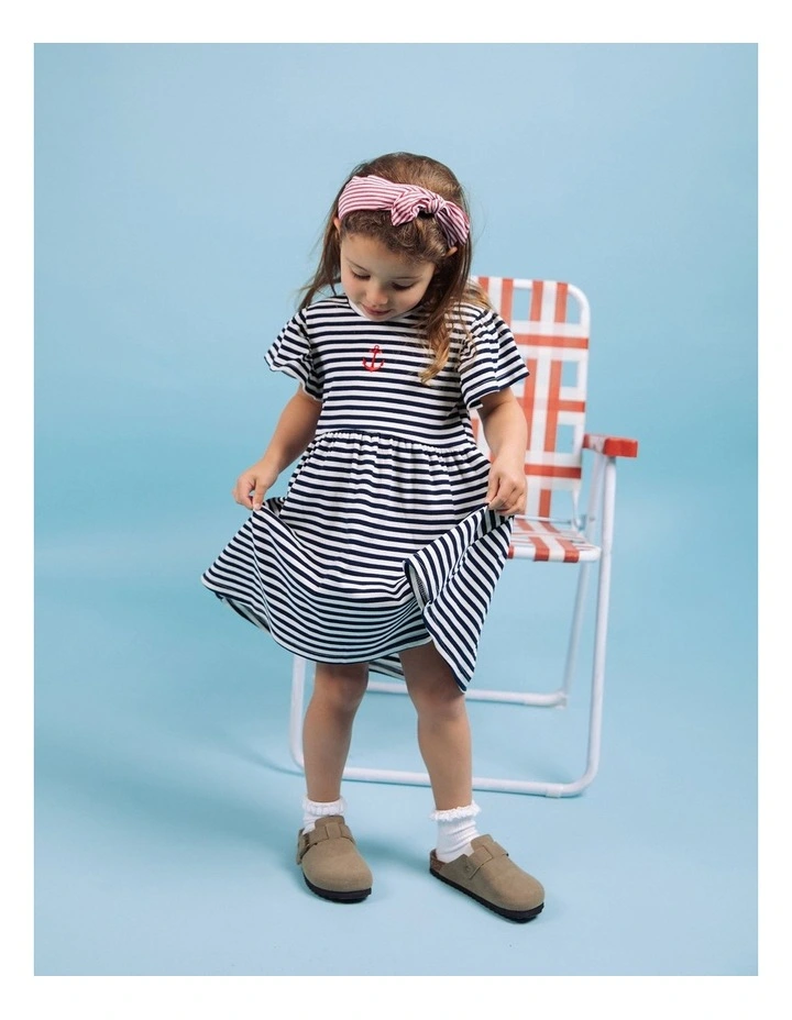 Darcie Rib Dress (3-7 Years) in Navy image 2