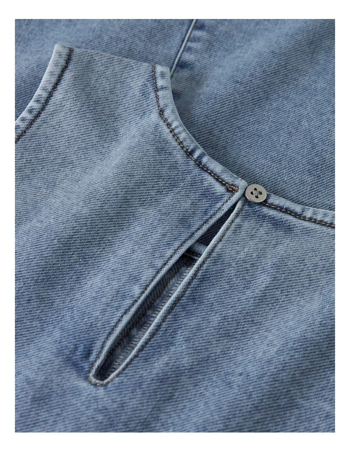 Famelia Denim Dress in Blue image 3