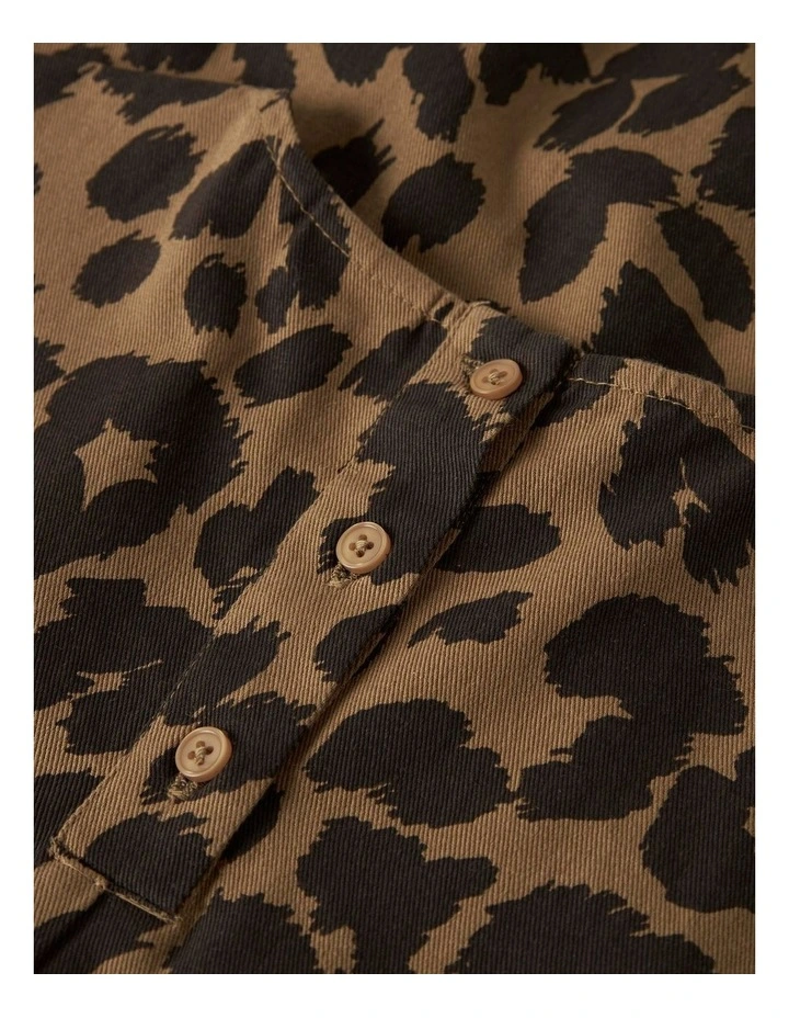 Elate Printed Mini Dress in Brown image 5