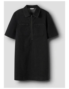 Blake Loose Denim Dress in Black