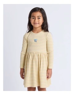 Maya Rib Dress (3-7 Years) in Yellow