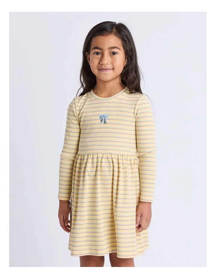 Maya Rib Dress (3-7 Years) in Yellow image 1