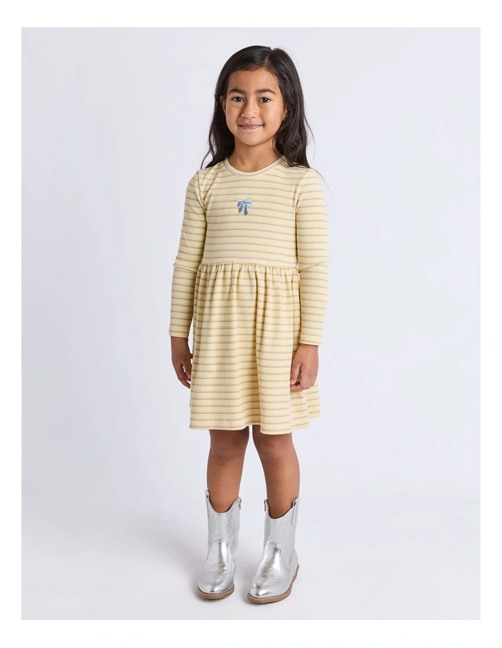 Maya Rib Dress (3-7 Years) in Yellow image 3