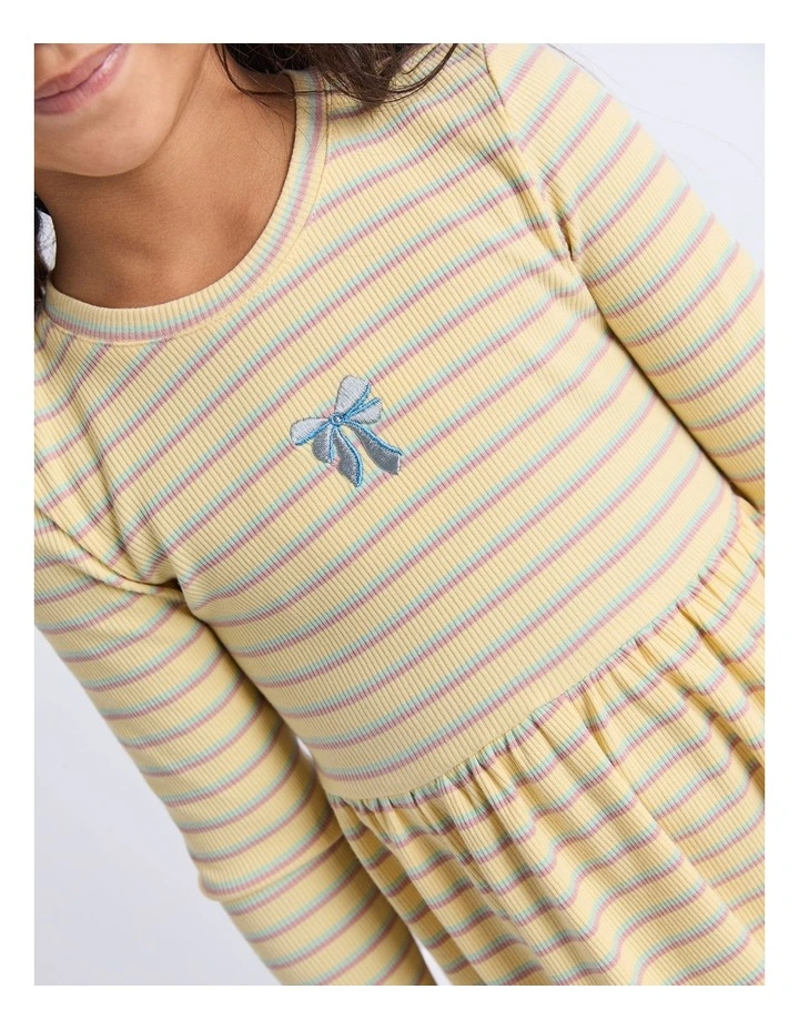Maya Rib Dress (3-7 Years) in Yellow image 4