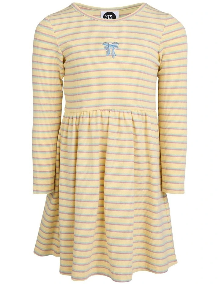 Maya Rib Dress (3-7 Years) in Yellow image 5