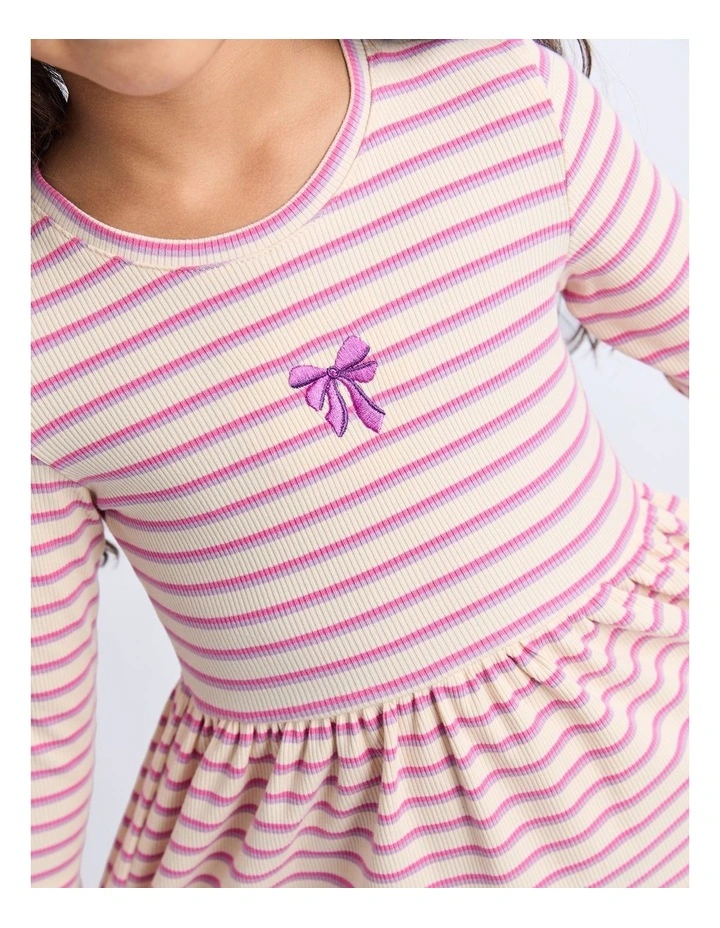 Maya Rib Dress (3-7 Years) in Oat image 4