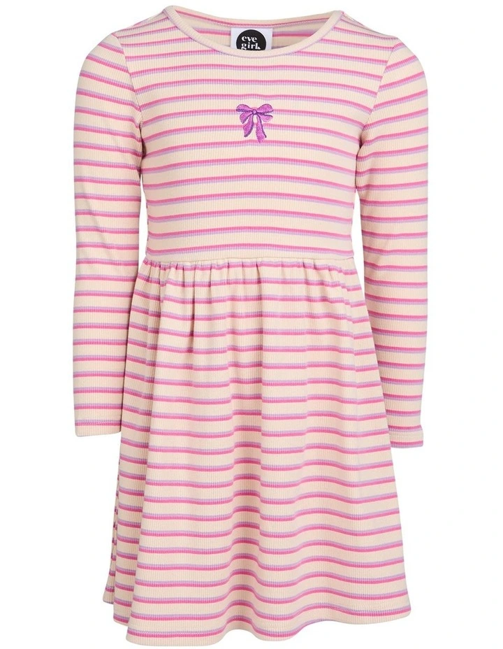 Maya Rib Dress (3-7 Years) in Oat image 5