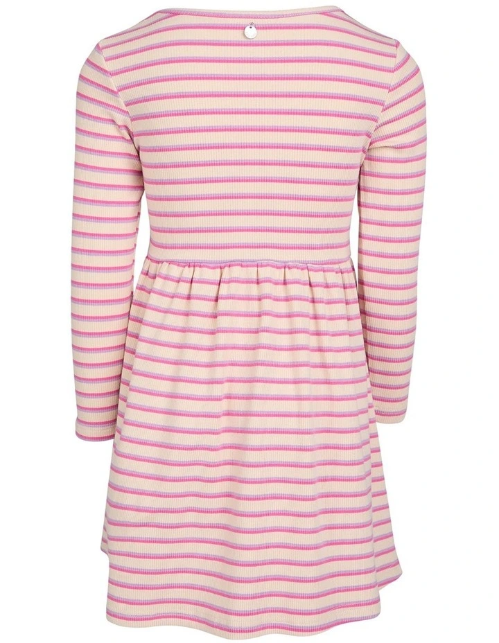 Maya Rib Dress (3-7 Years) in Oat image 6