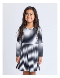 Alexis Rib Dress (3 - 7 Years) in Navy