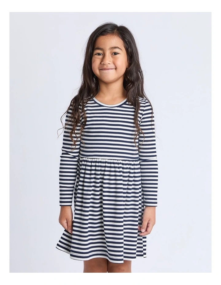 Alexis Rib Dress (3 - 7 Years) in Navy image 1