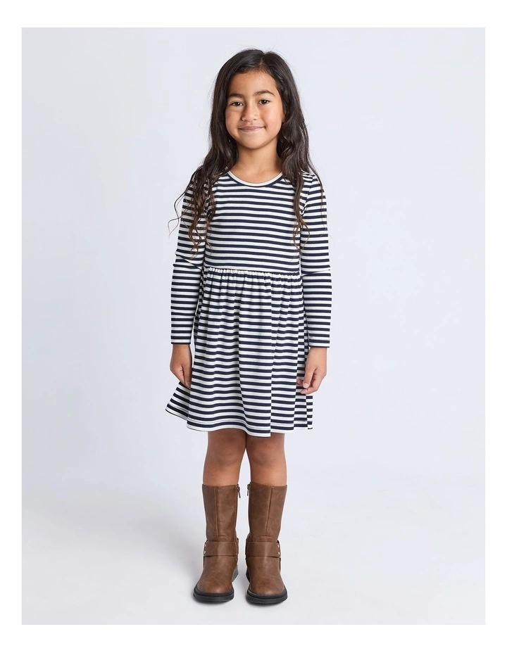 Alexis Rib Dress (3 - 7 Years) in Navy image 3