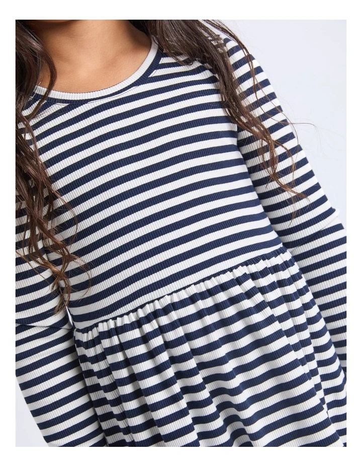 Alexis Rib Dress (3 - 7 Years) in Navy image 4