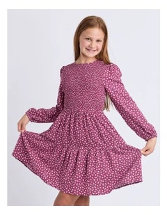 Gracie Long Sleeve Dress (8 - 16 Years) in Cranberry