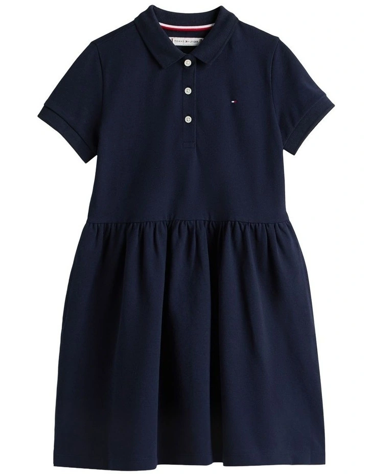 Short Sleeve Polo Dress (8-16 Years) in Blue image 1