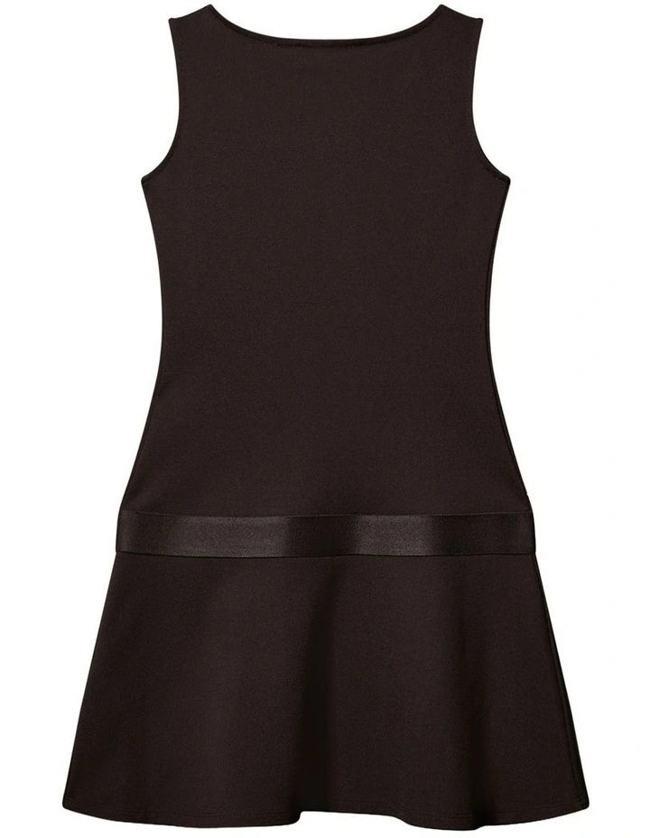 Logo Tape Punto Sleeveless Dress (8-16 Years) in Black image 2